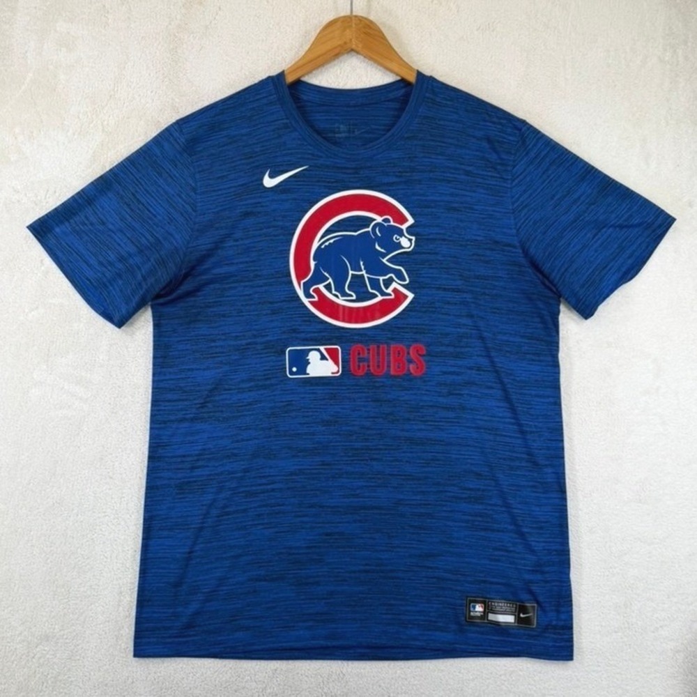 Nike Chicago Cubs MLB Authentic Collection 2024 Blue Heather T-Shirt Mens Large